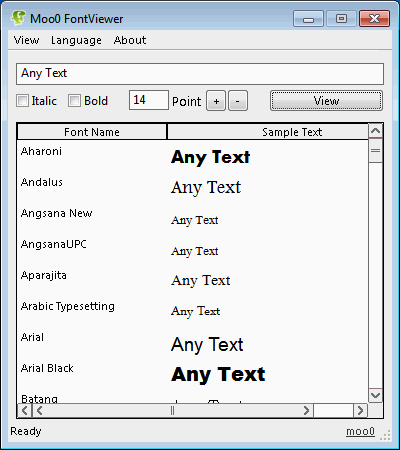 basic font viewer